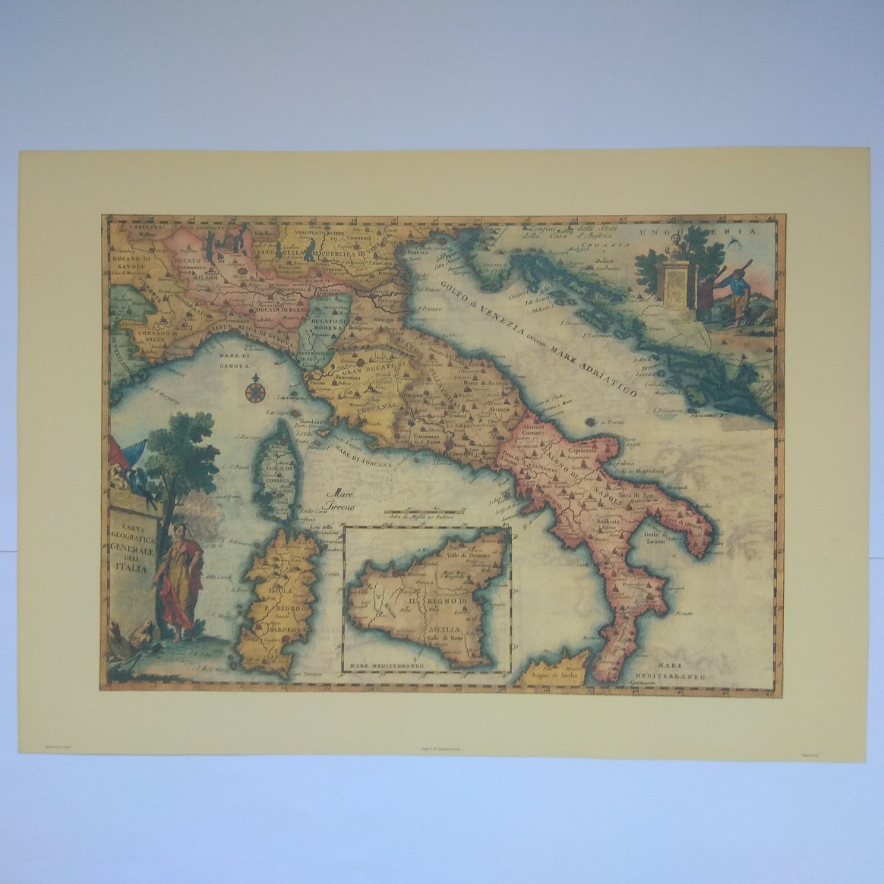 Арт постер репродукція "Carta Geografica Generale Dell' Italia " 50*70см