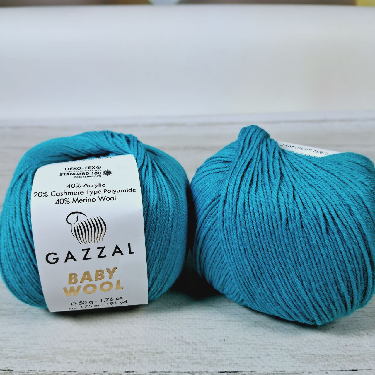 Газзал Бебі Вул (Gazzal Baby Wool) 50г/200м 832 м'ята