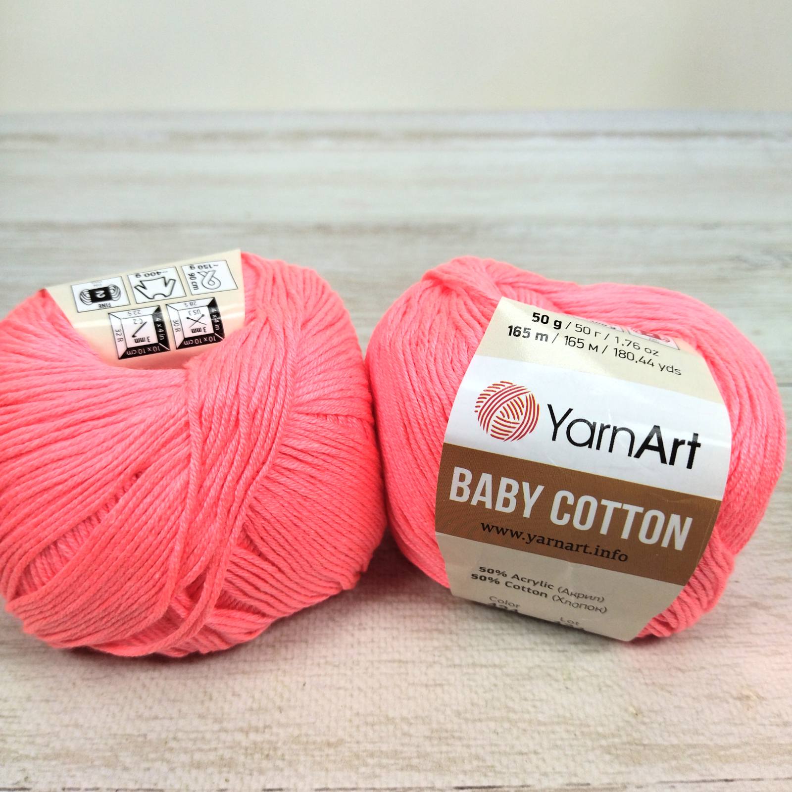 ЯрнАрт Бебi Котон (YarnArt Baby Cotton) 50г/165м 424 корал