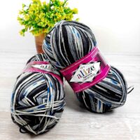 Алізе Супервош Комфорт Сокс 100 (Alize Superwash Comfort Socks) 100г/420м 7650 чорно-білий