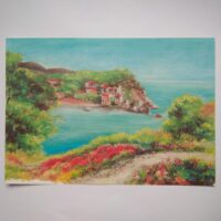 Арт постер репродукція "Поселеня на березі" 35*50см