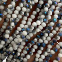 Намистини Рондель 4*3мм 110шт Білий з сірим АБ БХ313