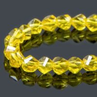 Бусины Стекло Твист Прозрачные 4*4*4мм Золотистый