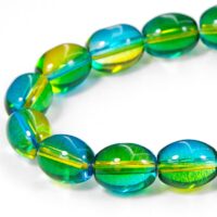 Бусины Стекло Окрашенные Прозрачные Овальные 11*8*8мм Зеленый