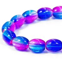 Бусины Стекло Окрашенные Прозрачные Овальные 9*6*6мм Малиновый