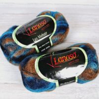 Ланосо Люкс мохер (Lanoso Lux Mohair) 100г/200м 804 блакитно-коричневий