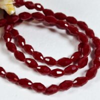 Скло овал 4*6мм 60-66штук темно червоний матовий 32659