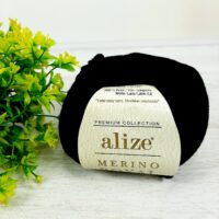 Алізе Меріно роял (Alize Merino Royal) 50г/100м 060 чорний