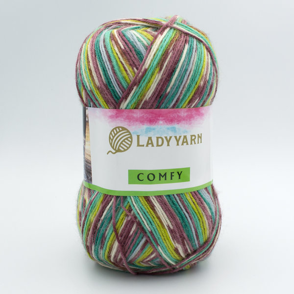 Леді Ярн Комфі (Lady Yarnm Comfy) 100г/400м DO-058 райдужний меланж