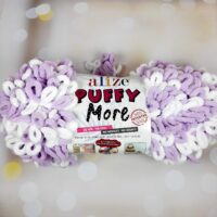 Алізе Пуффі Море (Alize Puffy More) 150г/11.5м 6291 біло-лавандовий