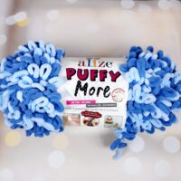 Алізе Пуффі Море (Alize Puffy More) 150г/11.5м 6295 синьо-блакитна