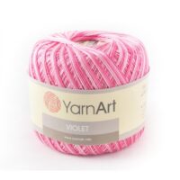 ЯрнАрт Віолет Меланж (YarnArt Violet Melange) 50г/282м 0377 яскраво-рожево-білий