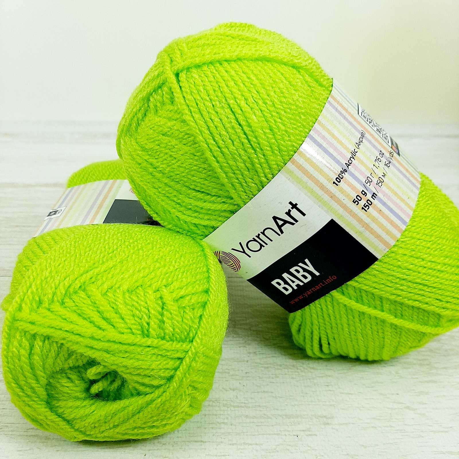 ЯрнАрт Бебі (YarnArt Baby) 50г/150м 13854 салатовий