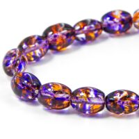 Бусины Стекло Окрашенные Прозрачные Овальные 9*6*6мм Пурпурный