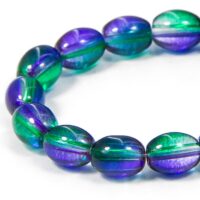 Бусины Стекло Окрашенные Прозрачные Овальные 9*6*6мм Стальной