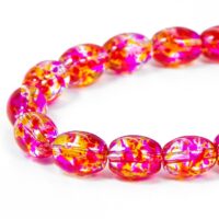 Бусины Стекло Окрашенные Прозрачные Овальные 9*6*6мм Фуксия