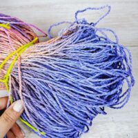 Рафія соломка пасмо 200-400г вагова меланж коралово-блакитна