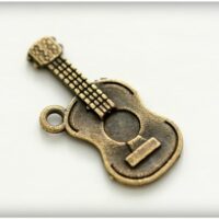 Металлическая подвеска Гитара постаренное серебро 12*24 мм SCB250110581/10