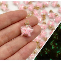 Підвіска скляна Зірка Світиться у темряві 20*16мм Рожевий 34 СП757