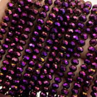 Намистини Рондель 6*4мм 85шт Фіолетовий непрозорий гальваніка БХ366