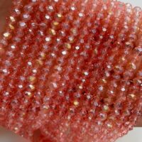 Намистини Рондель 6*4мм 85шт Персик прозорий АБ БХ370