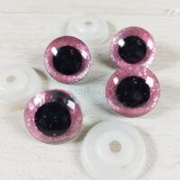 Очі круглі блискучий кант 25мм рожеві 1пара ГВ0025б10