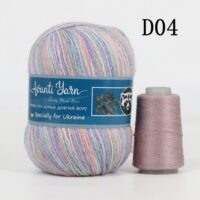 Пух норки 50г/350м (+20г додаткова нитка) D04 меланж рожево-блакитний