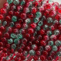 Намистини скляні Бите Скло 8мм 100шт Бірюзово-червоний ЕД851