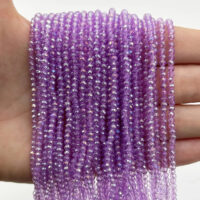 Намистини Рондель 2,5*3мм 170шт Бузковий з ліловим боком БХ245