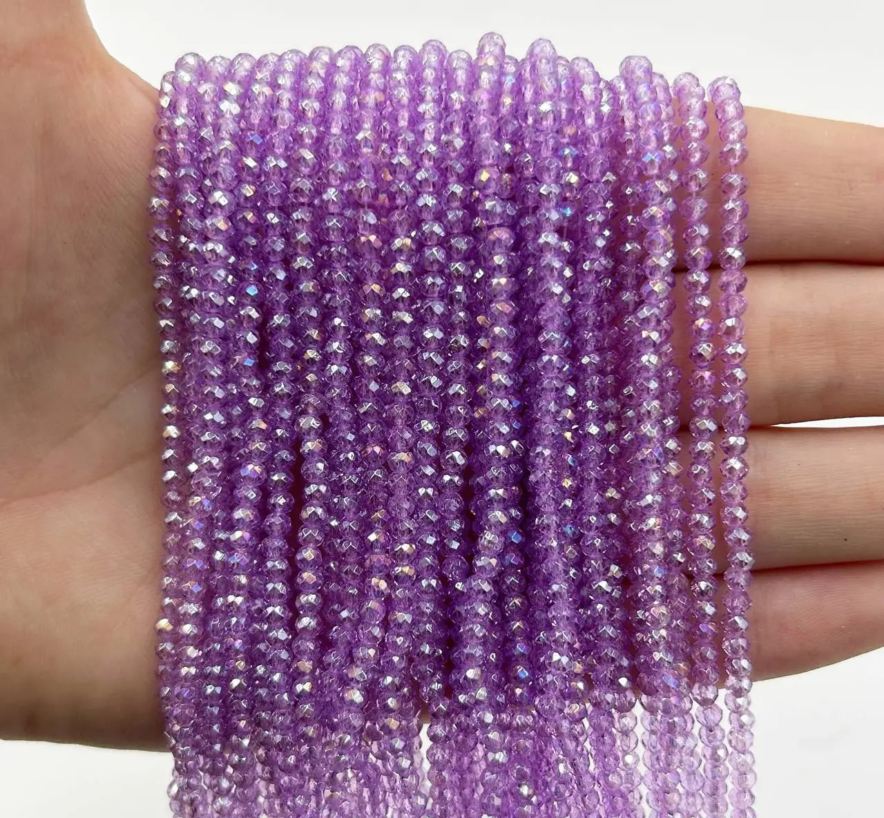 Намистини Рондель 2,5*3мм 170шт Бузковий з ліловим боком БХ245