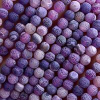 Намистини Морозний Агат Натуральний 8мм 45намистин/нитка Фіолетовий БХ-105