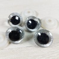 Очі круглі блискучий кант 25мм срібло 1пара ГВ0025б00