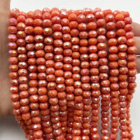 Намистини Рондель 6*4мм 85шт Рожевий прозорий БХ372