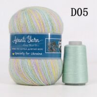 Пух норки 50г/350м (+20г додаткова нитка) D05 меланж мятний