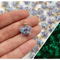 Підвіска скляна Зірка Світиться у темряві 20*16мм Бузковий 33 СП755