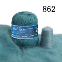 Пух норки 50г/350м (+20г додаткова нитка) 862 смарагд матовий
