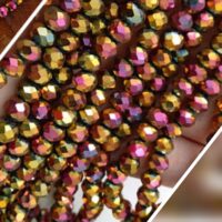 Намистини Рондель 6*4мм 85шт Райдужний непрозорий гальваніка БХ411