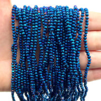Намистини Рондель 2,5*3мм 170шт Синiй гальванiка БХ266