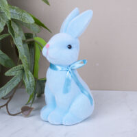 Статуетка Зайчик блакитний оксамит 14*7,5см 3213-2