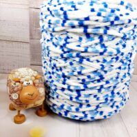 Велюр Турция бобина 120м меланж бело-голубой