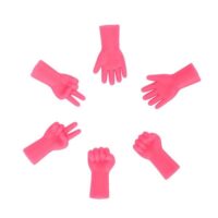 Накінечники силіконові для спиць Долонька 6шт рожеві