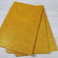 Фоамиран с глитером 2мм 20*30см темно-желтый 200514