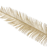 Декоративная ветка Перо 82см, цвет - матовое золото