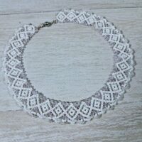 Силянка 34см белый с серебром ш.2см