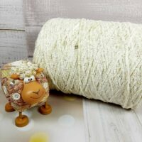 Велюр Турция бобина 100г/240м молочный с люрексом