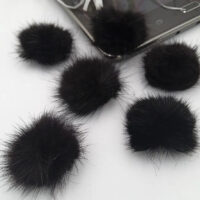 Хутряний помпон з норки 30мм чорний ЮА-083