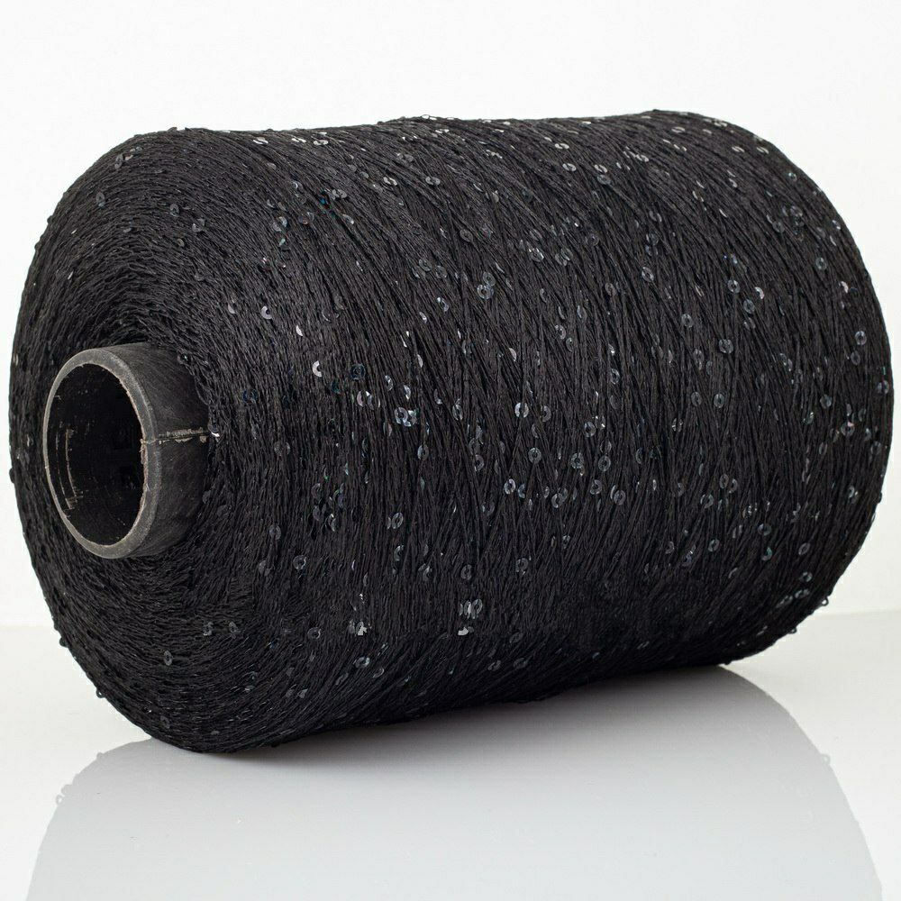 Паєтка 3 мм на поліестері 055 Чорний+матова голографія