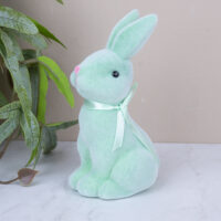 Статуетка Зайчик зелений оксамит 14*7,5см 3213-3