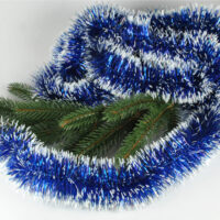 Мишура стандарт Ø 50мм, длина 3м синяя с серебром NM11