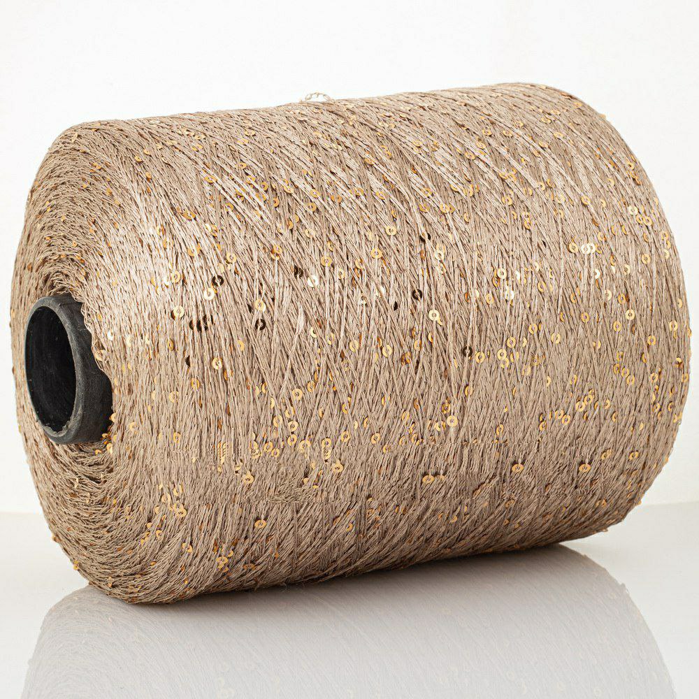 Паєтка 3 мм на поліестері 135 Беж+паєтка в колір